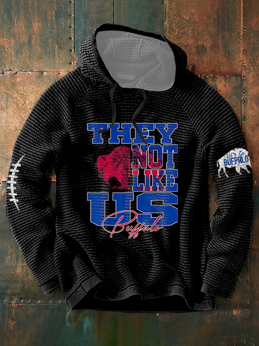 Men's Football Lover Buffalo Printed Hoodie