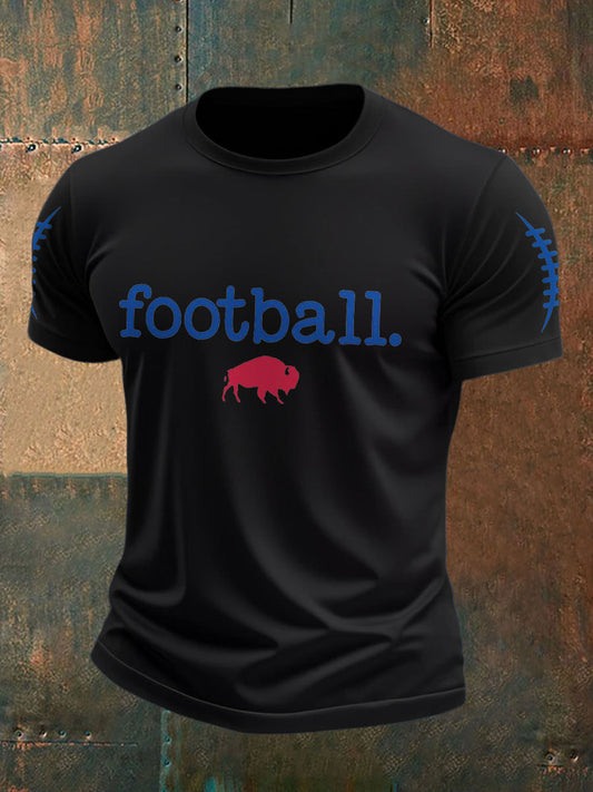 Men's Buffalo Football Lover Printed T-shirt