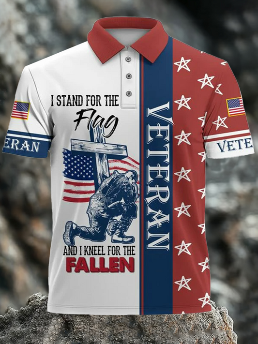 Men's American Flag Veterans Day Printed Shirt