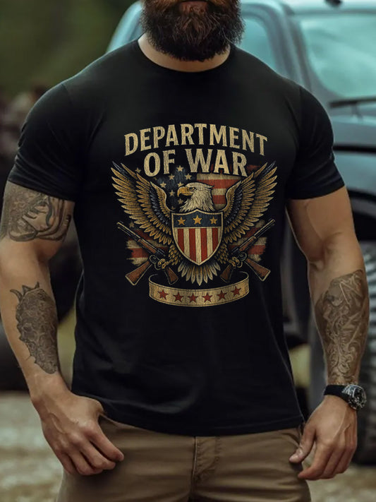 Men's Department of War 2025 Print short sleeves t-shirt gracestitchs