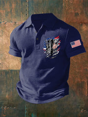 Men's American Flag Veterans Day Printed Shirt