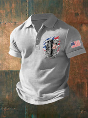 Men's American Flag Veterans Day Printed Shirt