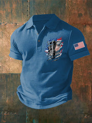 Men's American Flag Veterans Day Printed Shirt