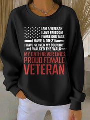 Women's Female Veteran Printed Sweatshirt