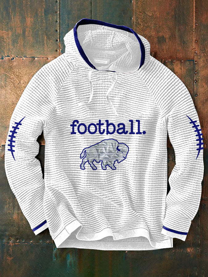 Men's Buffalo Football Lover Printed Hoodie