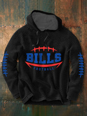 Men's Football Fans Lovers Gameday Casual Waffle Hoodie