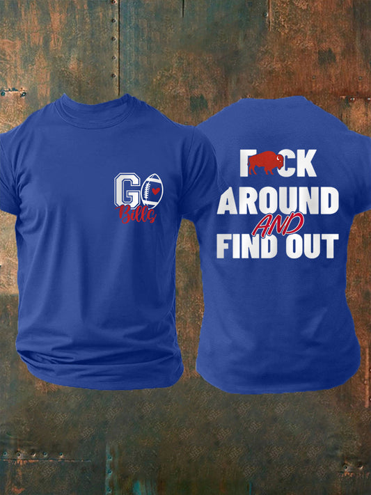 Men's Fuck Around And Find Out Football Fans Lovers Gameday Casual Tee