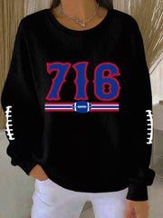 Women's Be Good Do Good God Bless Go Buffalo Football Fans Lovers Gameday Casual Sweatshirt