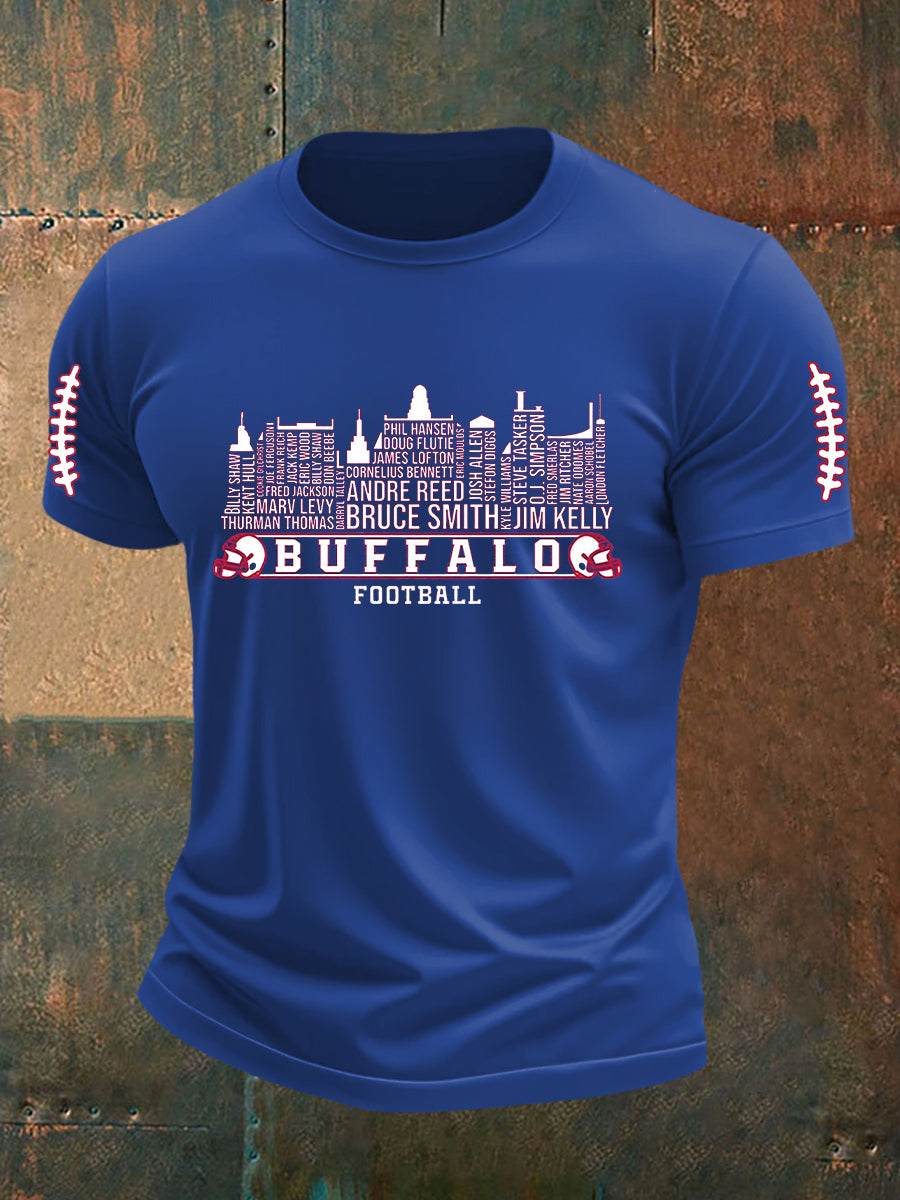 Men's Go Buffalo Football Fans Lovers Gameday Casual  Short Sleeve T-shirt