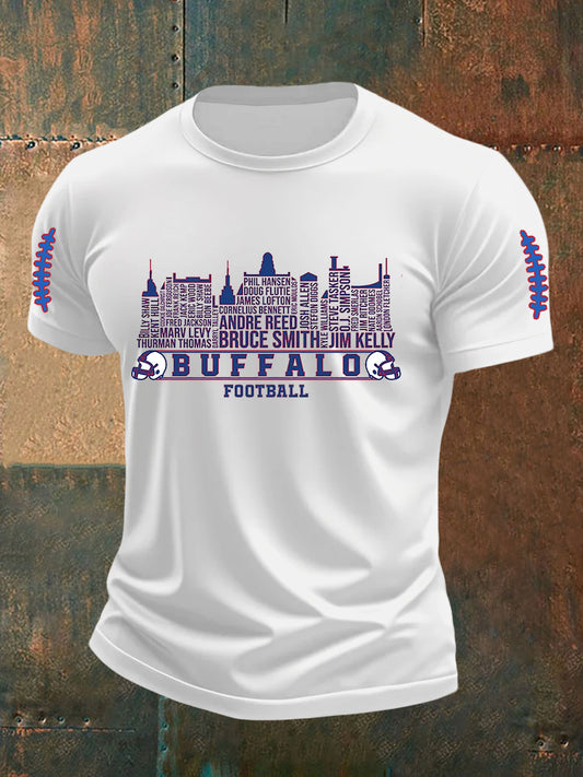 Men's Go Buffalo Football Fans Lovers Gameday Casual  Short Sleeve T-shirt