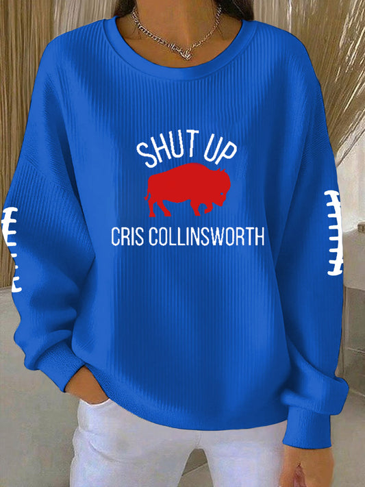 Women's Go Buffalo Football Fans Lovers Gameday Casual Sweatshirt