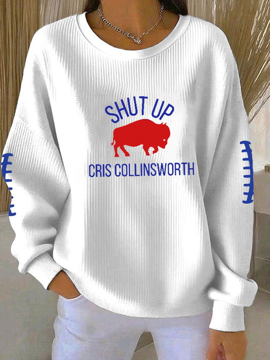 Women's Go Buffalo Football Fans Lovers Gameday Casual Sweatshirt