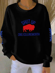 Women's Go Buffalo Football Fans Lovers Gameday Casual Sweatshirt