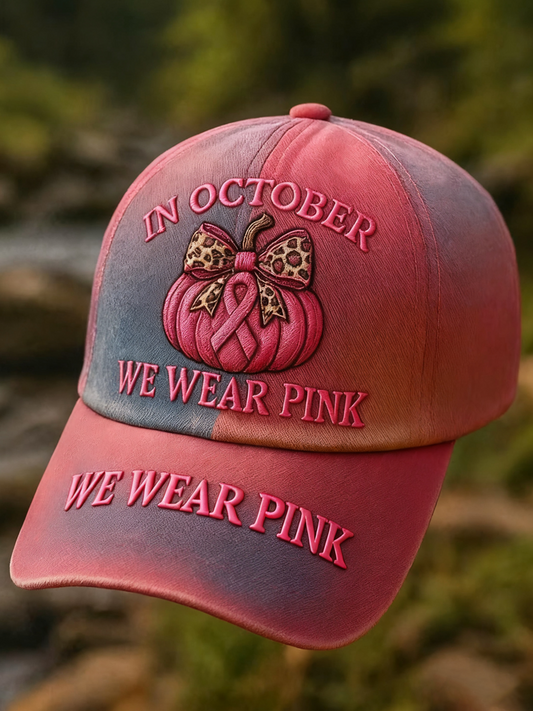 Breast Cancer Awareness Pink Ribbon Print Unisex Hat