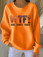 Women's Wine Turkey Family Casual Sweatshirt