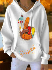 Women's Autumn Art Thanksgiving Printed Hoodie