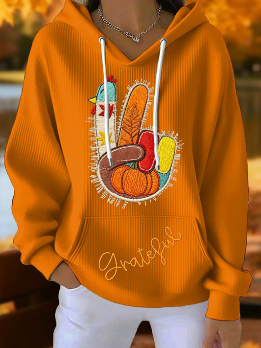 Women's Autumn Art Thanksgiving Printed Hoodie