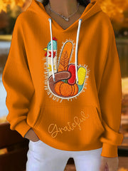 Women's Autumn Art Thanksgiving Printed Hoodie