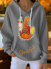 Women's Autumn Art Thanksgiving Printed Hoodie