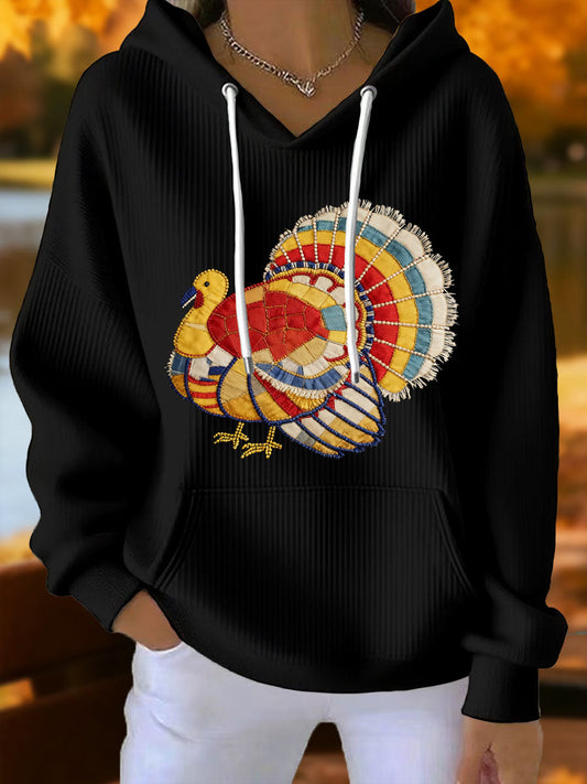 Women's Autumn Art Thanksgiving Printed Hoodie