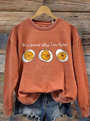 Women's You Know Why I'm Here Deviled Eggs Thanksgiving sweatshirt