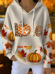 Women's Autumn Art Thanksgiving Printed Hoodie