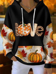 Women's Autumn Art Thanksgiving Printed Hoodie