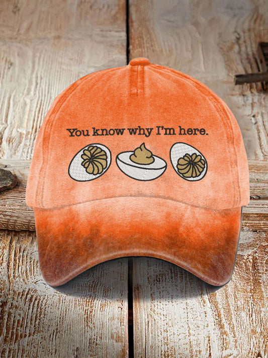 Unisex Resort You Know Why I'm Here Deviled Eggs Thanksgiving Print Hat