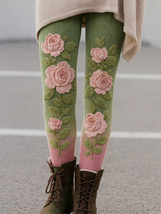 Women's Vintage Art Floral Print Bottoms