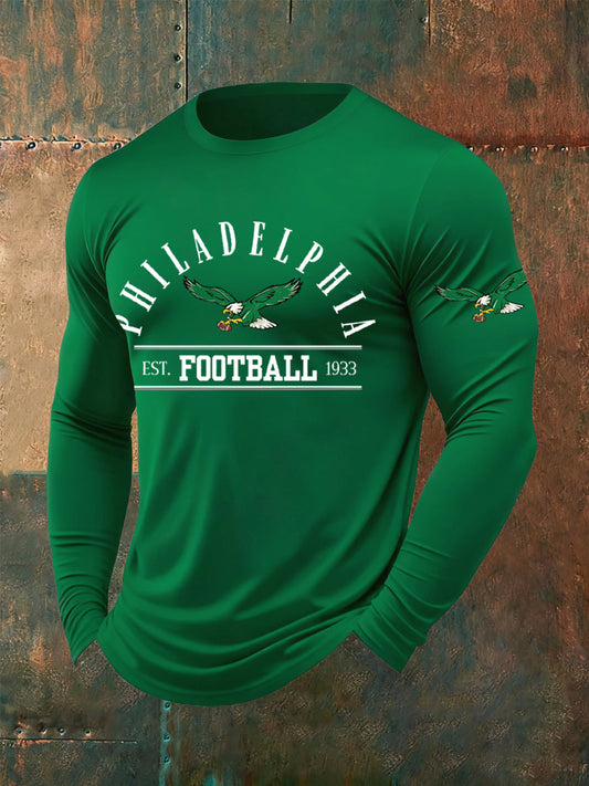 Men's Philadelphia Football Fans Lovers Gameday Casual Long Sleeve T-Shirt