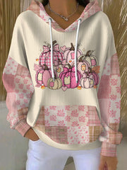Women's Thanksgiving Art Pumpkin Printed Hoodie