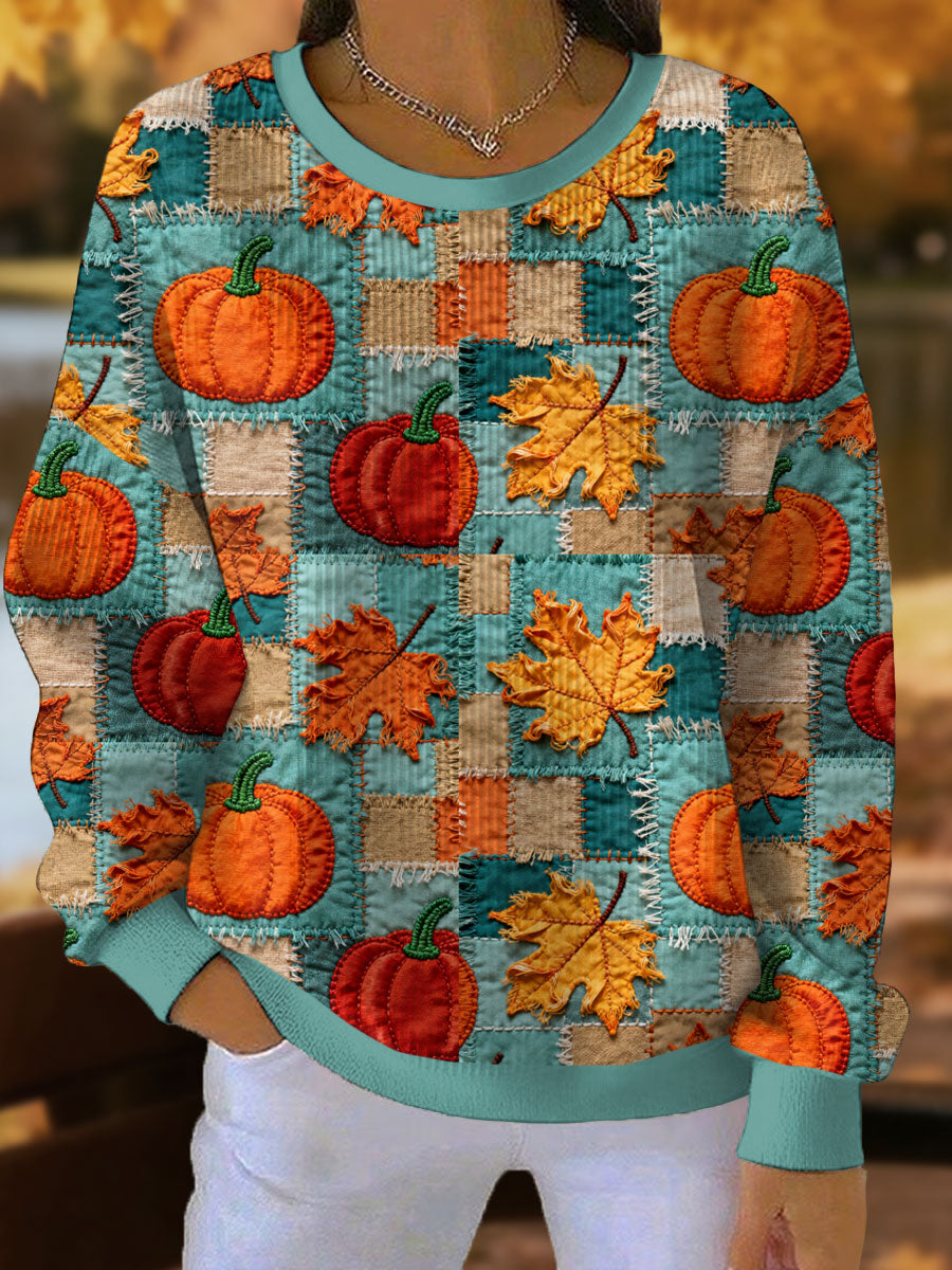 Women's Autumn Art Thanksgiving Printed Sweatshirt