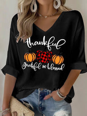 Women's Thanksgiving Print Casual T-shirt