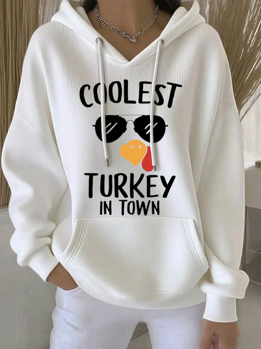 Women's Thanksgiving Print Casual Hoodie