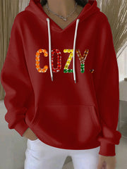 Women's Thanksgiving Print Casual Hoodie