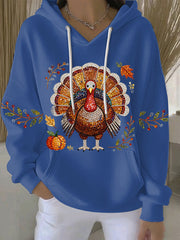 Women's Thanksgiving Print Casual Hoodie