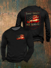 Men's Proud American Veteran long sleeve round neck T-shirt