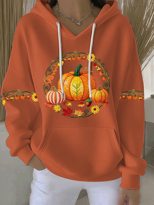 Women's Thanksgiving Print Casual Hoodie