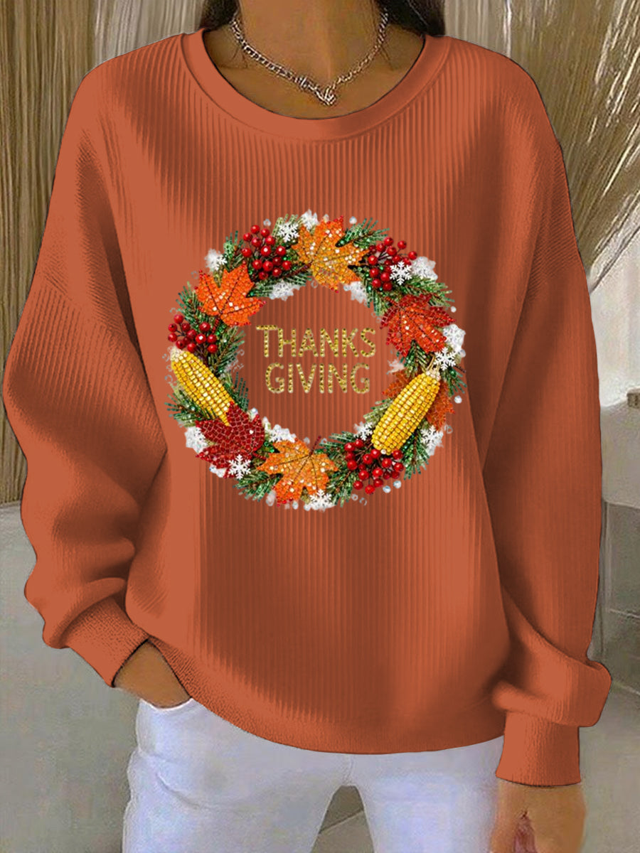Women's Thanksgiving Print Casual Sweatshirt