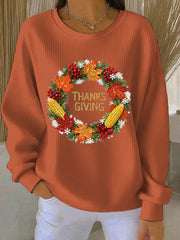 Women's Thanksgiving Print Casual Sweatshirt