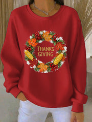 Women's Thanksgiving Print Casual Sweatshirt