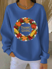 Women's Thanksgiving Print Casual Sweatshirt