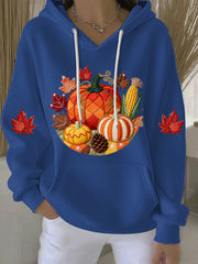 Women's Thanksgiving Print Casual Hoodie
