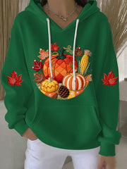 Women's Thanksgiving Print Casual Hoodie