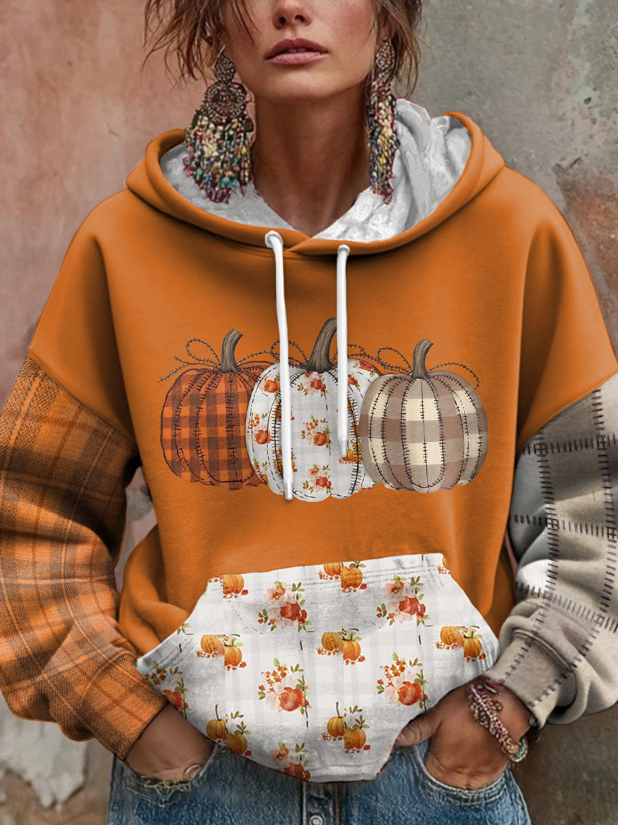 Women's Thanksgiving Autumn Pumpkin Printed Hoodie