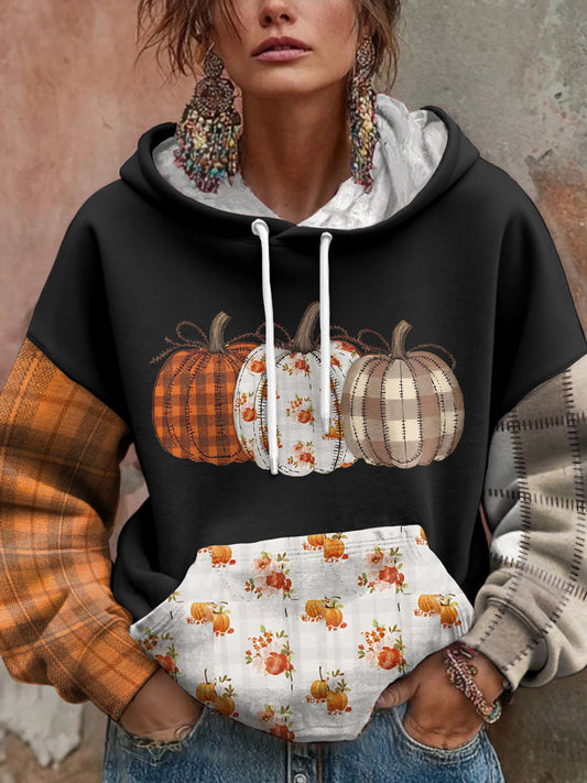 Women's Thanksgiving Autumn Pumpkin Printed Hoodie