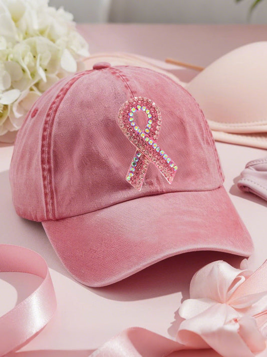 Breast cancer awareness pink ribbon unisex hats