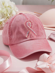 Breast cancer awareness pink ribbon unisex hats