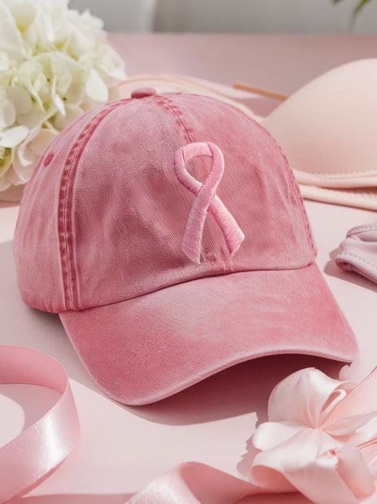 Breast cancer awareness pink ribbon unisex hats