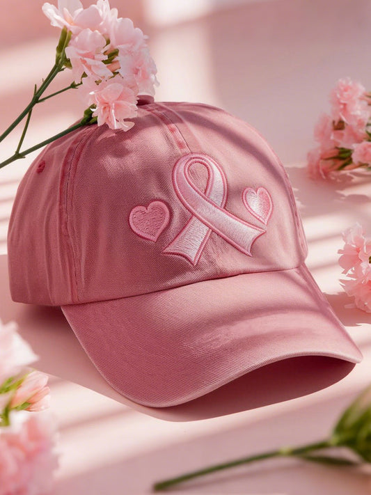 Breast cancer awareness pink ribbon unisex hats